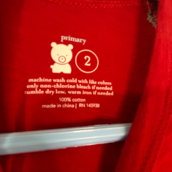 Primary Red & Gray Long Sleeve Baseball T-Shirt - Picture 4 of 6